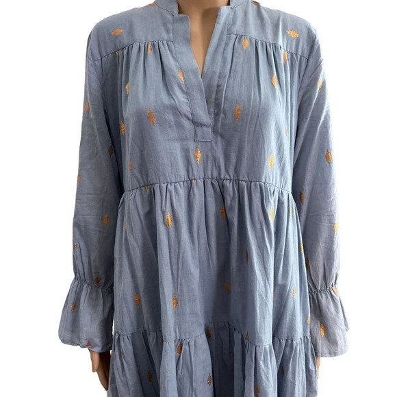 Hand Crafted Cotton Tiered Maxi Dress NWOT - Picture 3 of 11